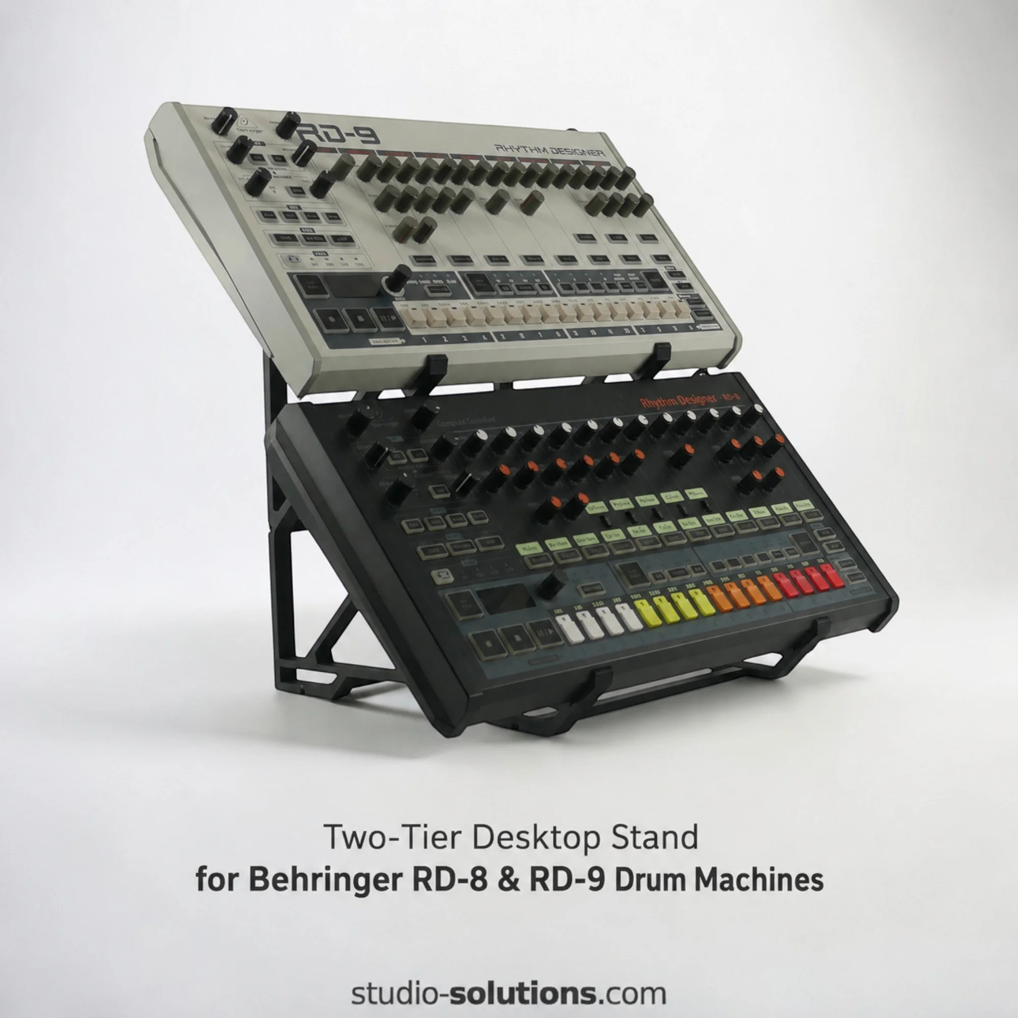 2 Tier Behringer RD-8 RD-9 Drum Machine Fitted Raised Desktop